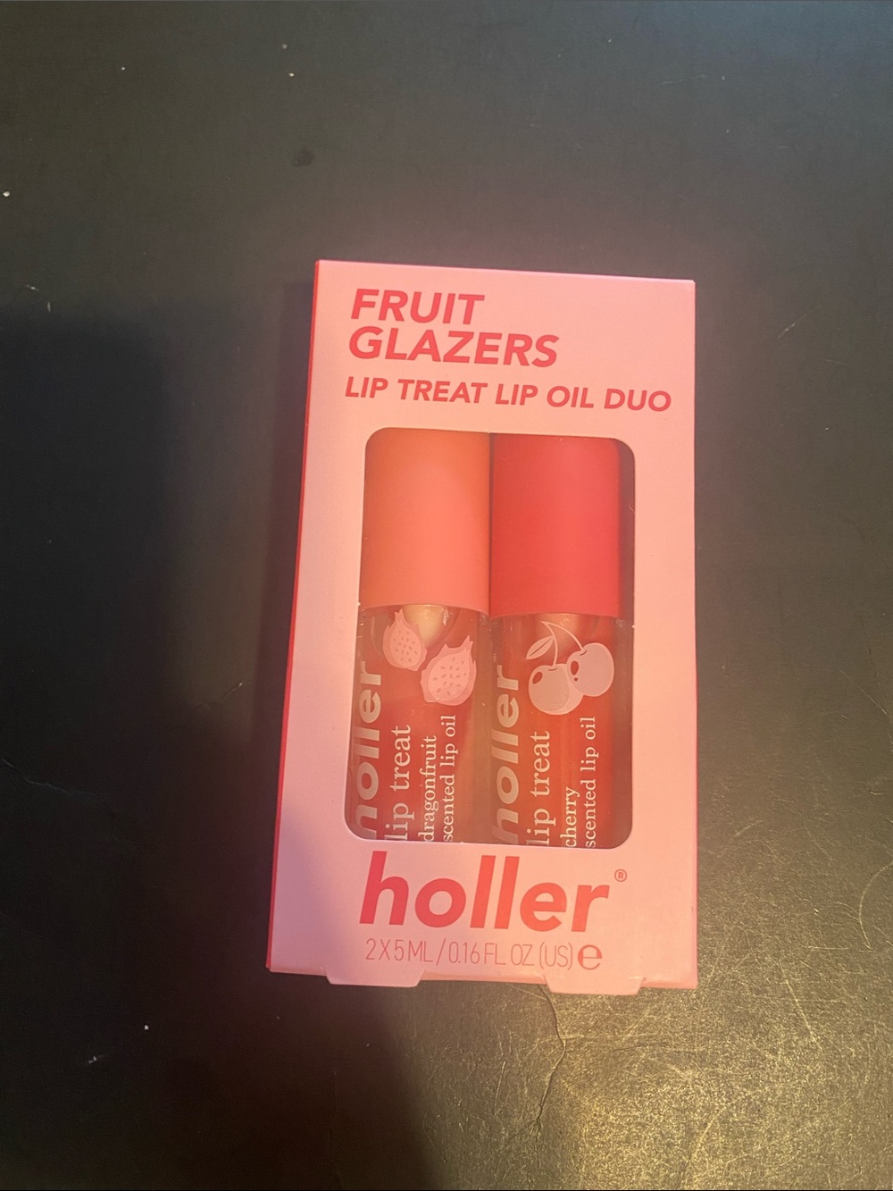 holler Fruit Glazers Lip Treat Lip Oil Duo - Peach & Cherry